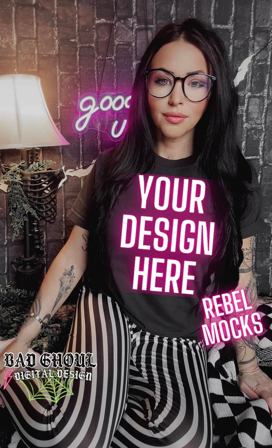 Model Mock Black Tee Bookish Vibes
