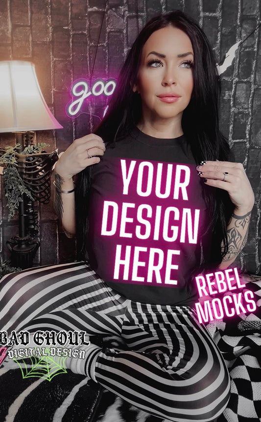 Model Mock Black Tee Bookish Vibes