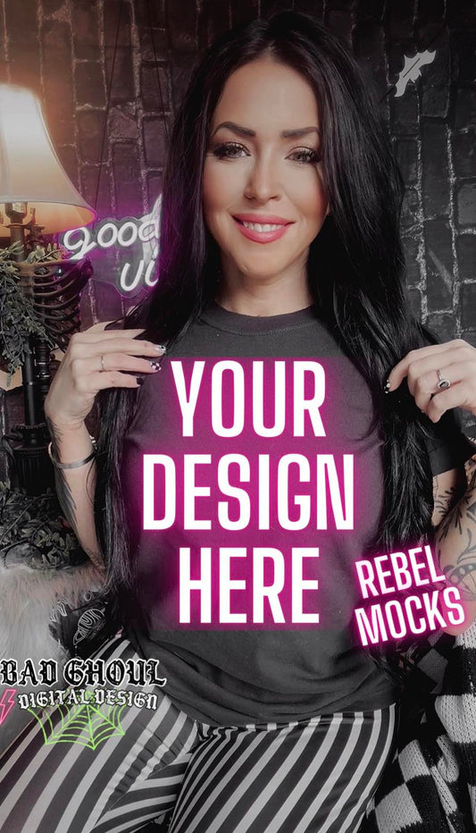 Model Mock Black Tee Bookish Alt Vibes