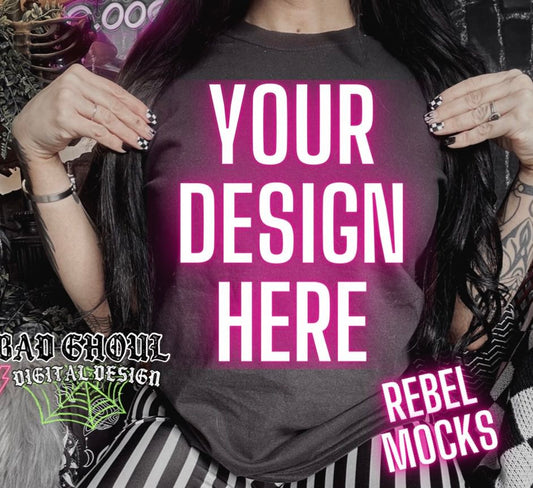 Model Mock Black Tee Bookish Alt Vibes