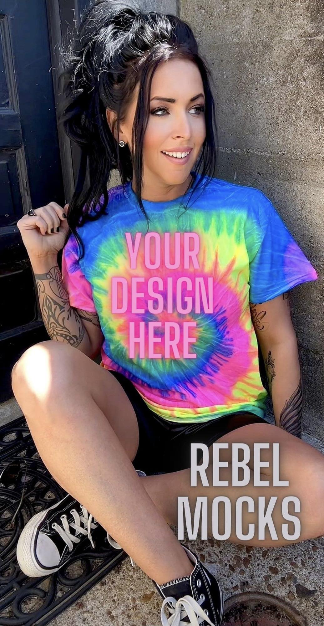 Tie Dye Bundle 6 Mocks Trendy Flat Lay in IRL Mock up