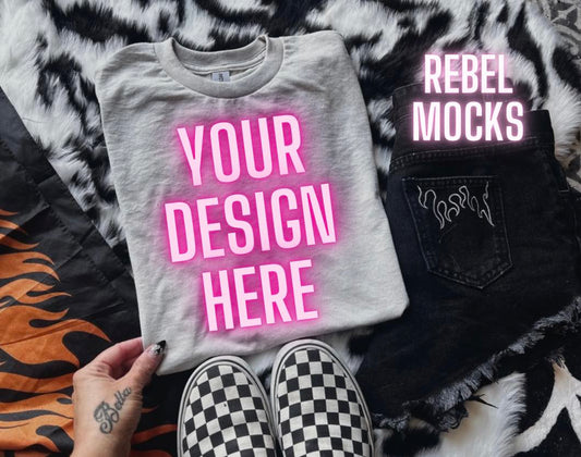 Alternative EDGY SAND Tee Flat Lay Mock Up
