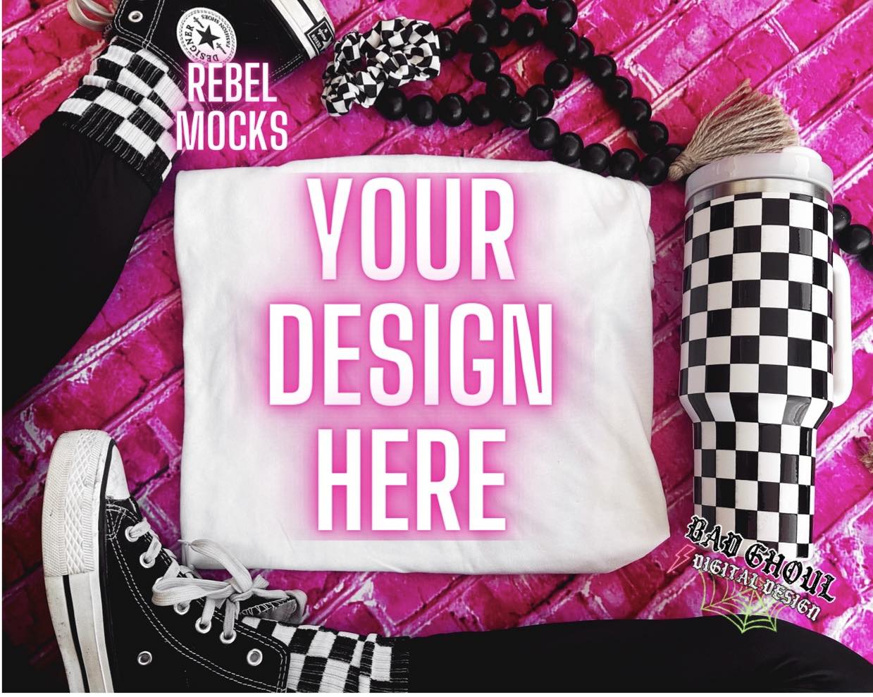 White Tee Flat Lay Mock Up Trendz