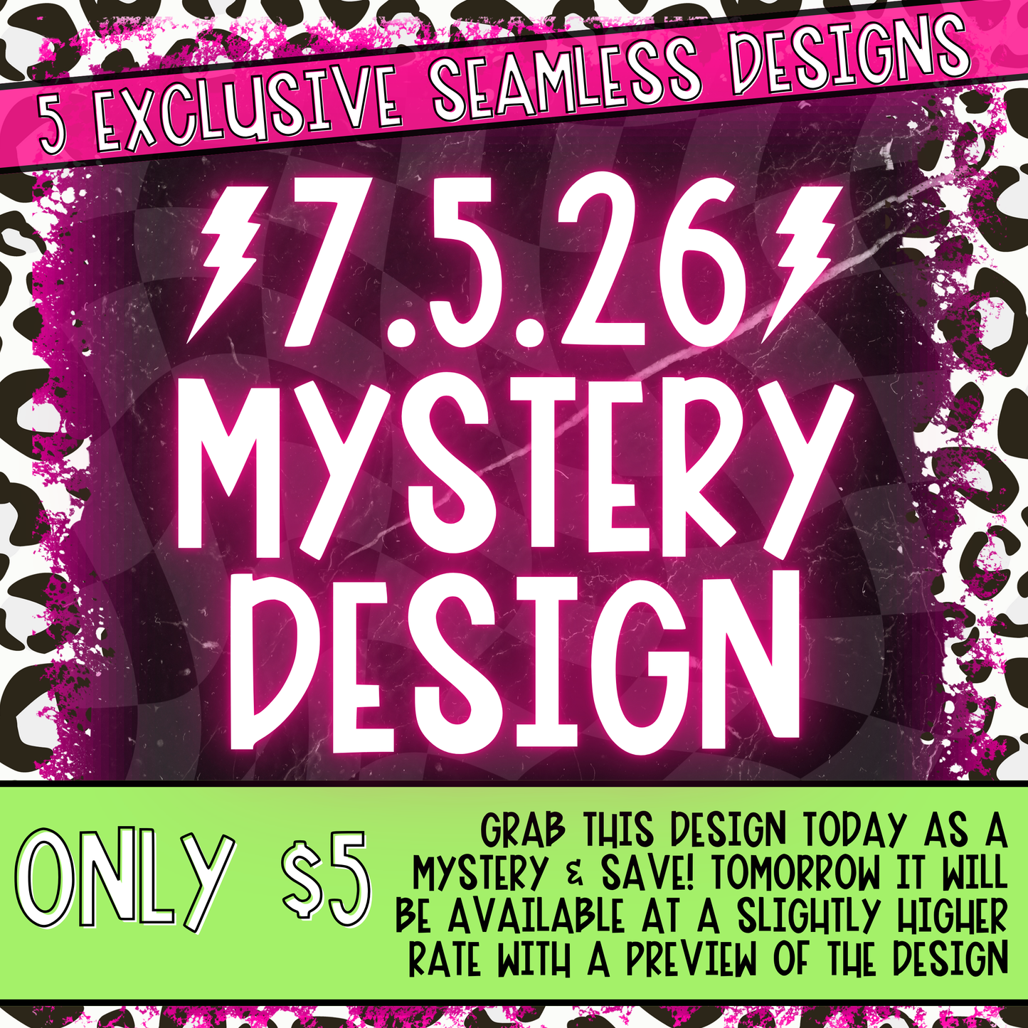 MYSTERY DESIGN | 7-5 | *STORE CREDIT CANNOT BE APPLIED*