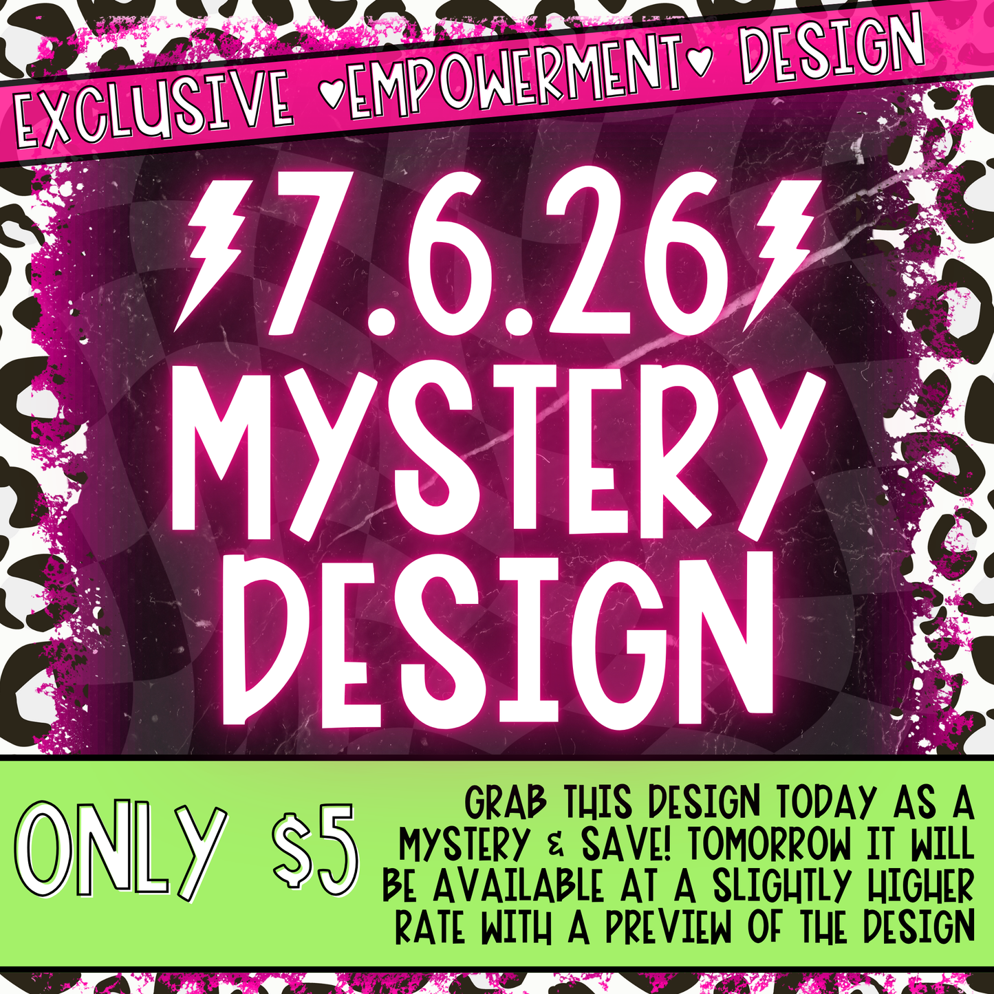 MYSTERY DESIGN | 7-6 | *STORE CREDIT CANNOT BE APPLIED*