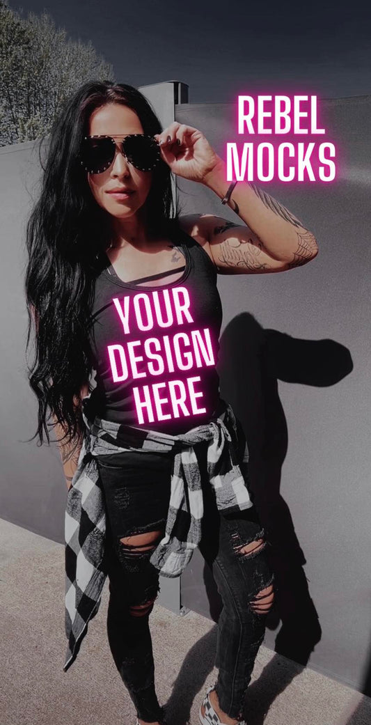 IRL MODEL MOCK EDGY AF Mock Up Black Tank