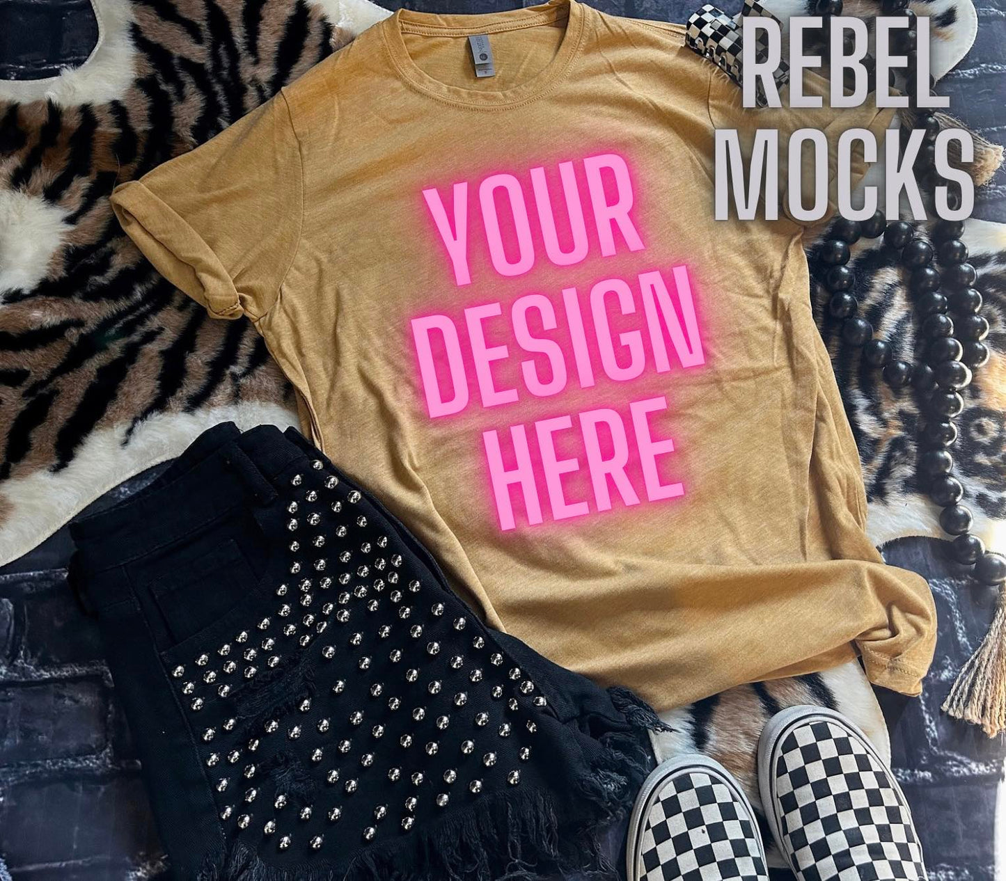 4 MOCK Bundle Next Level Old Gold Mock Up flat lays SUB FRIENDLY