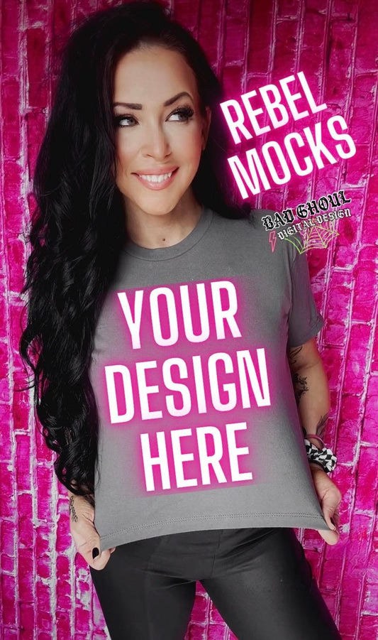 Gray Crop Top Model Mock Up Trendz