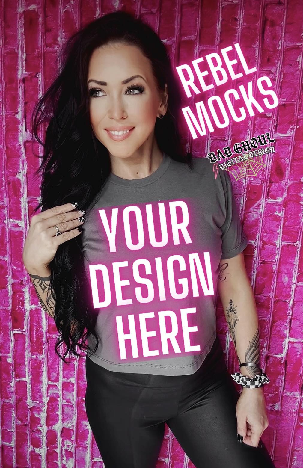 Gray Crop Top Model Mock Up Trendz