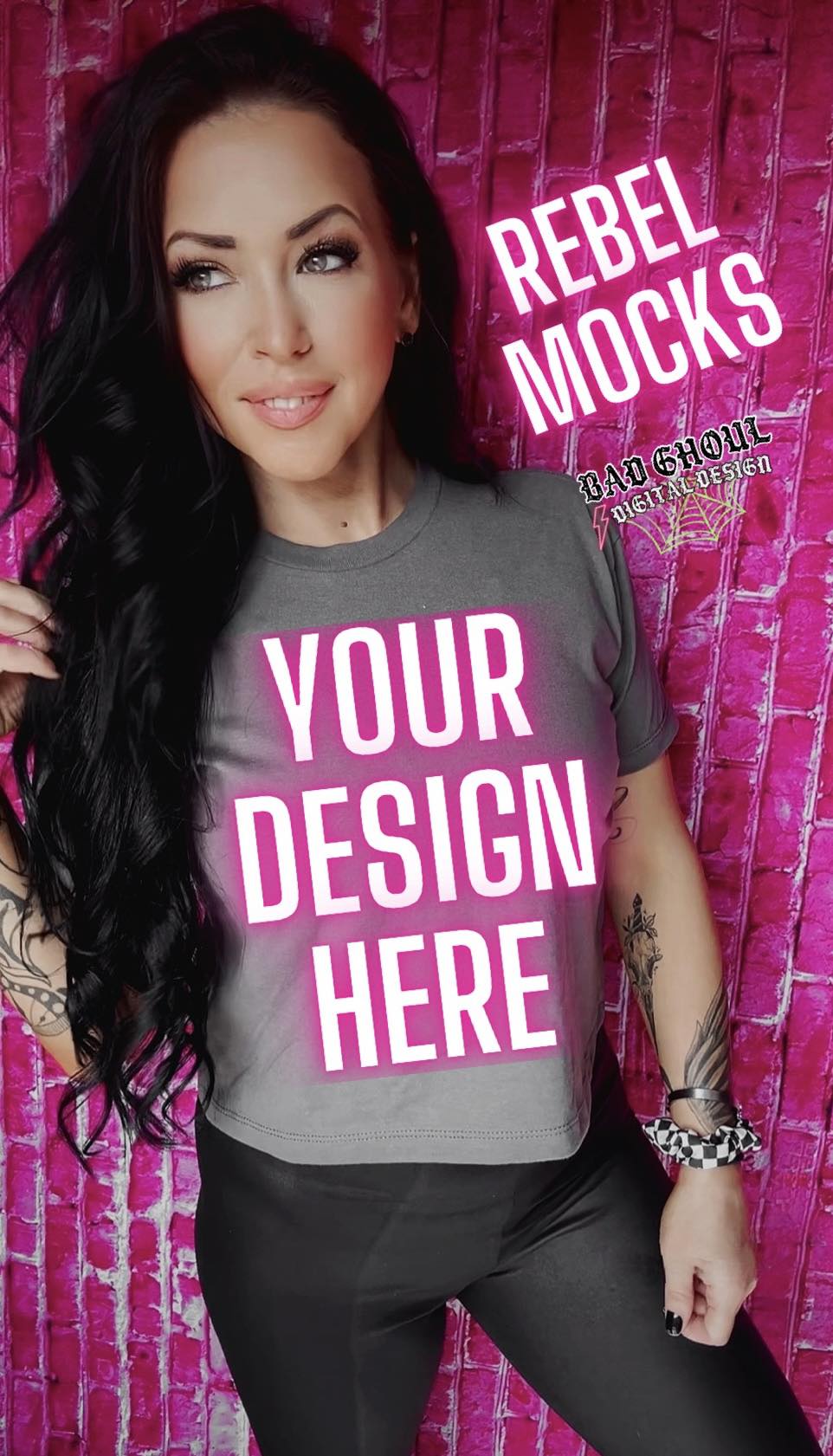 Gray Crop Top Model Mock Up Trendz