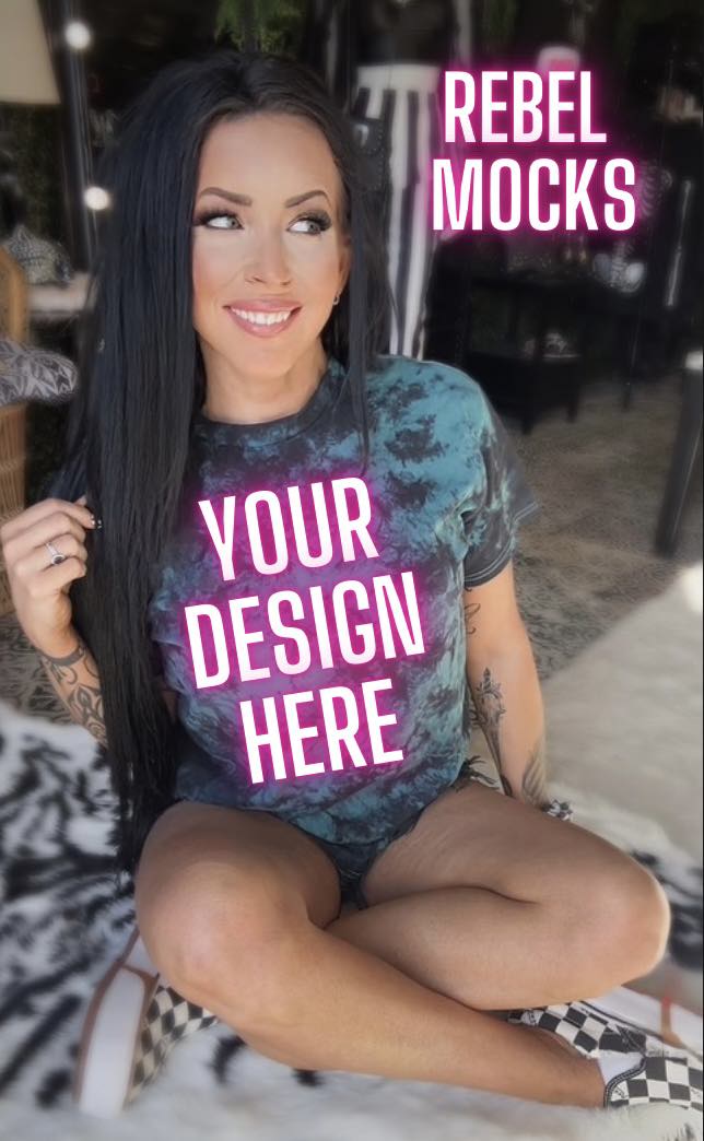 Dyenomite Green and Black Tie Dye IRL model Mock Alternative Edgy Mock Up