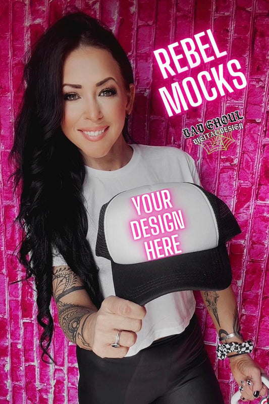 IRL Trucker Hat Model Mock Up Trendz
