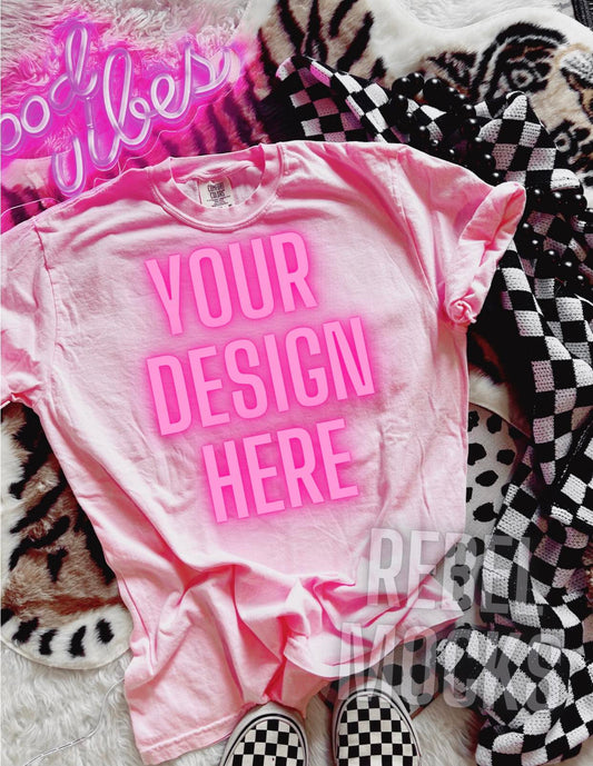 CC Light Pink Alternative Edgy Mock Up Flat Lay