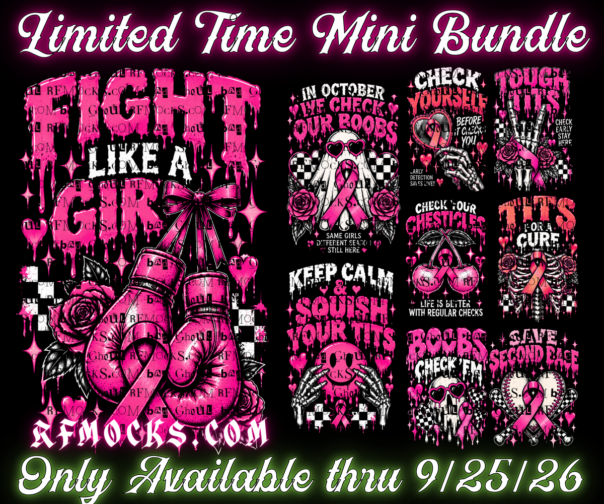 Breast Cancer Awareness | Limited Time Mini Bundle | PNG DOWNLOAD BLACK FAB ONLY