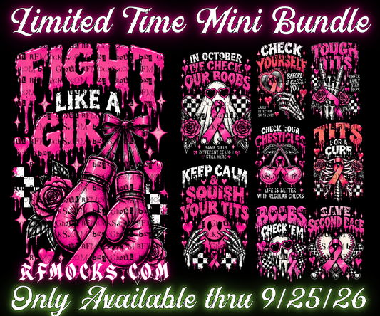 Breast Cancer Awareness | Limited Time Mini Bundle | PNG DOWNLOAD BLACK FAB ONLY