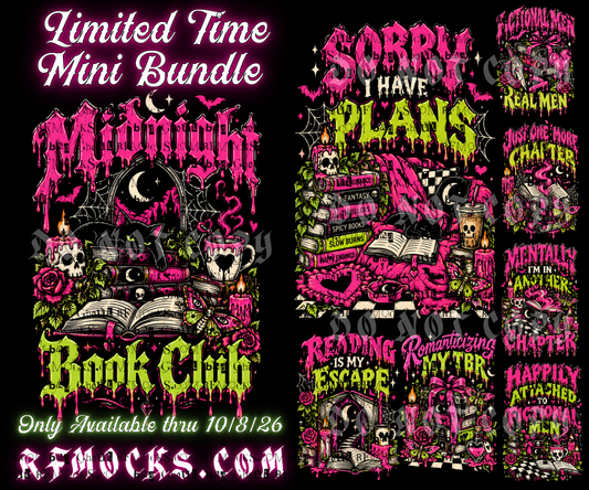 Bookish | Limited Time Mini Bundle | PNG DOWNLOAD BLACK FAB ONLY