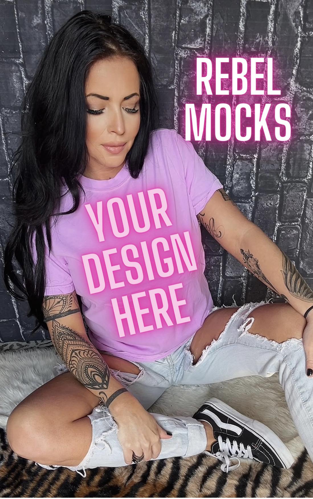 2 MOCK Bundle CC Neon Purple FLAT and Model