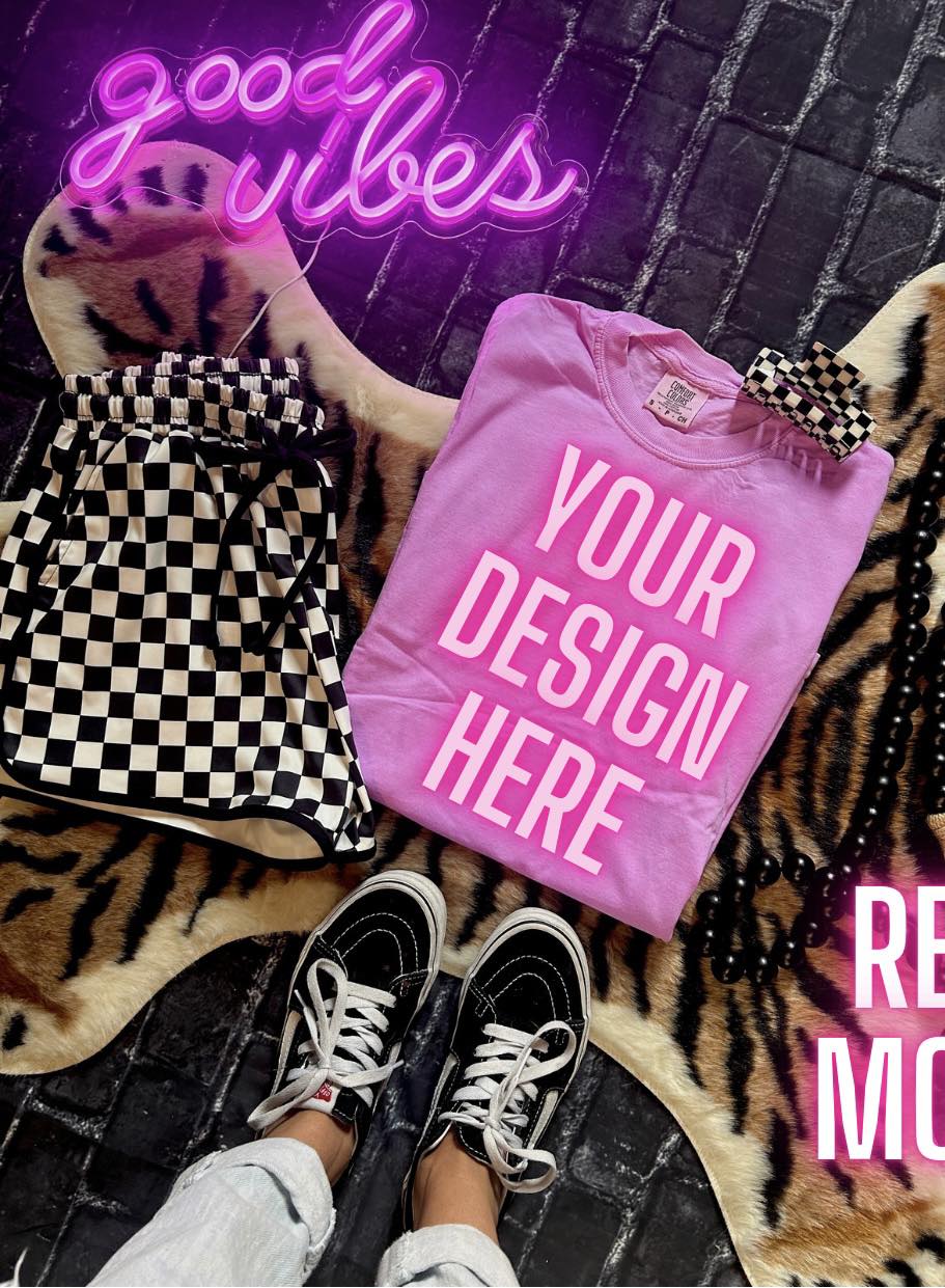 3 Mock Bundle CC Neon Purple Edgy Trendy IRL Model and flat lay Mockup