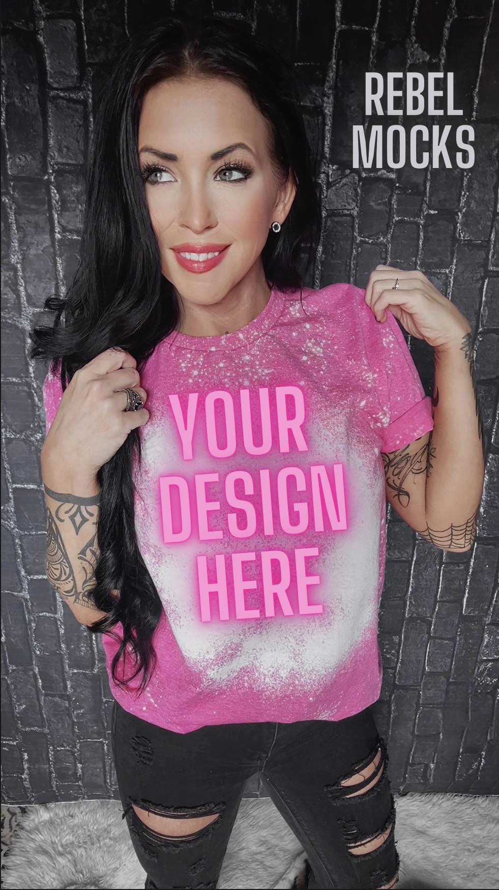 BUNDLE 3 Mocks Heliconia Softstyle Bleach Alternative Mock Up IRL