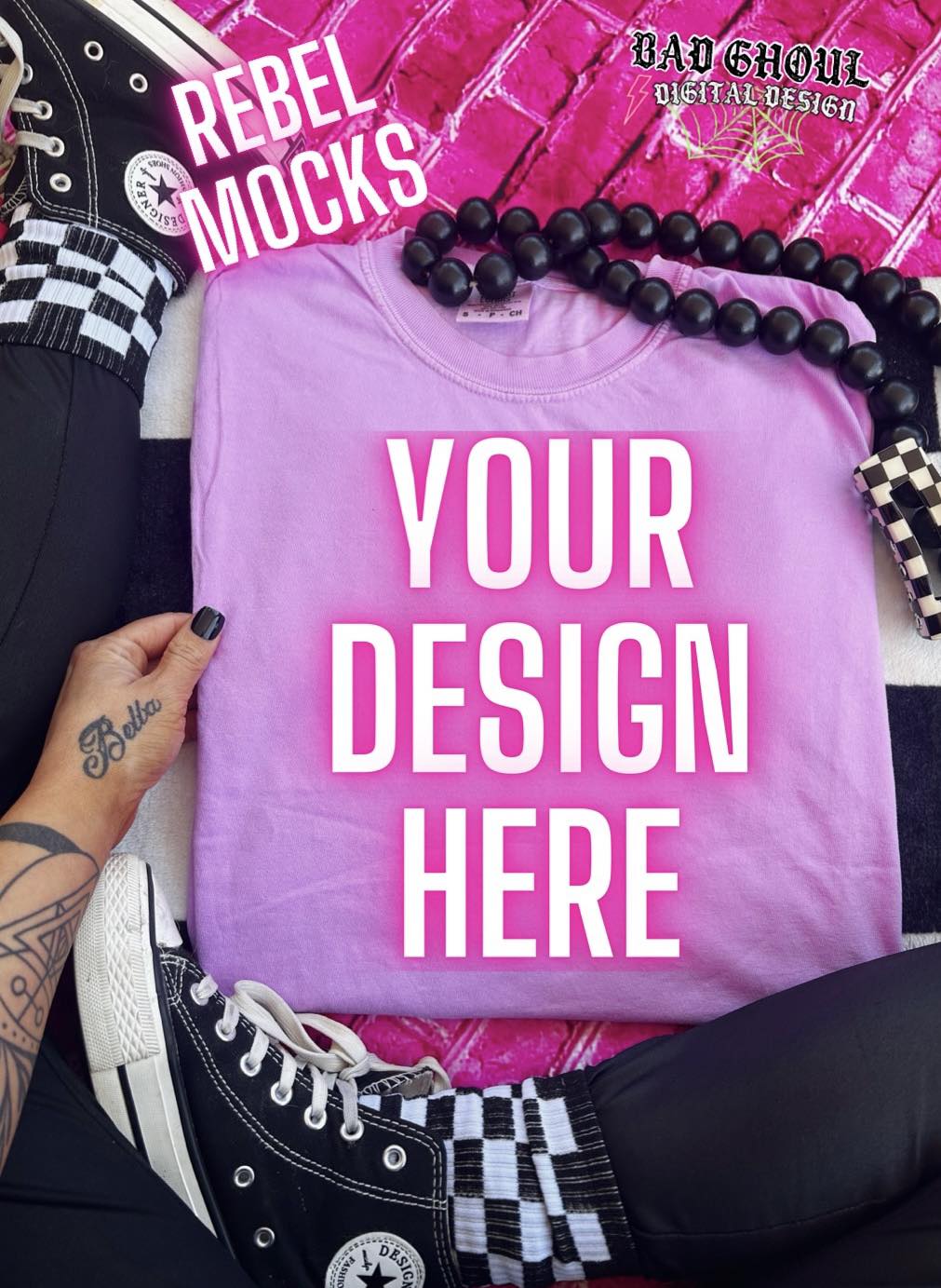 Comfort Colors Neon Violet Flat Lay Mock Up Trendz