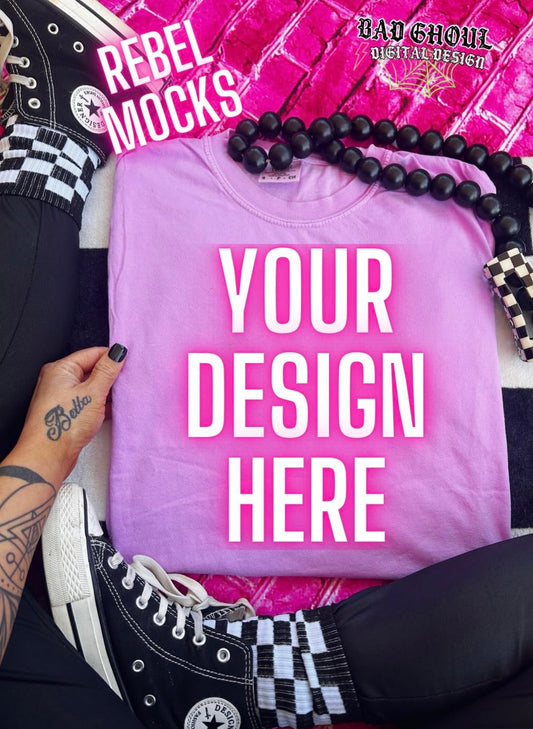 Comfort Colors Neon Violet Flat Lay Mock Up Trendz