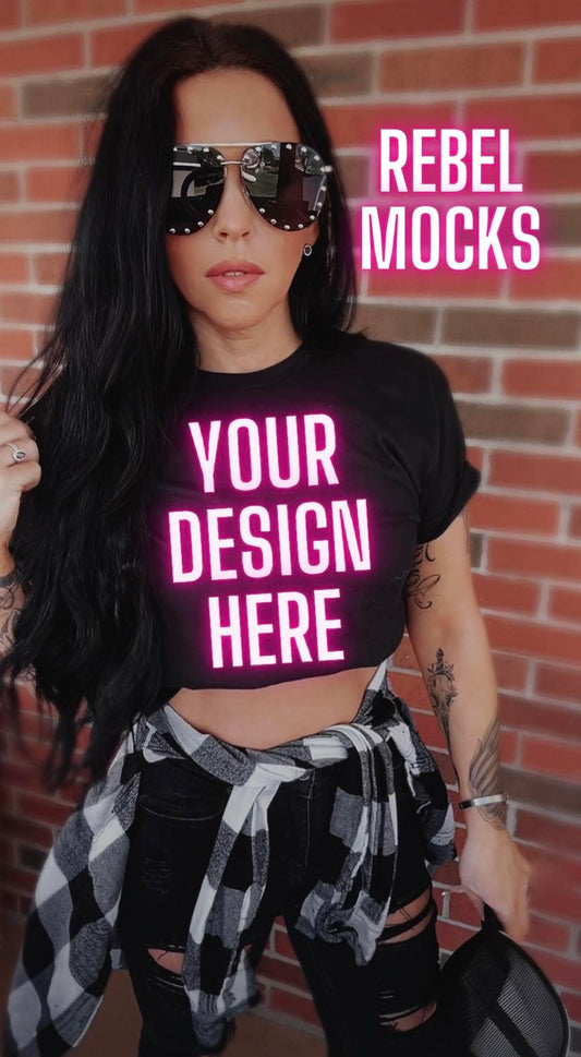 Rebel IRL MODEL MOCK EDGY AF Mock Up Black Tee