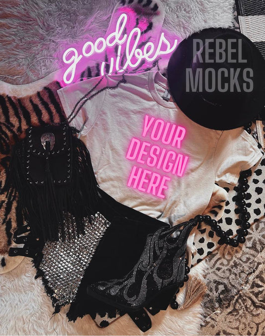 Sand Western Yallternative Bundle 2 Mock Ups flat lay Sublimation Friendly