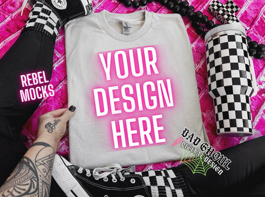 Gildan Sand Flat Lay Mock Up Trendz
