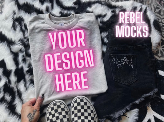 Edgy Trending SAND Tee Flat Lay Mock Up