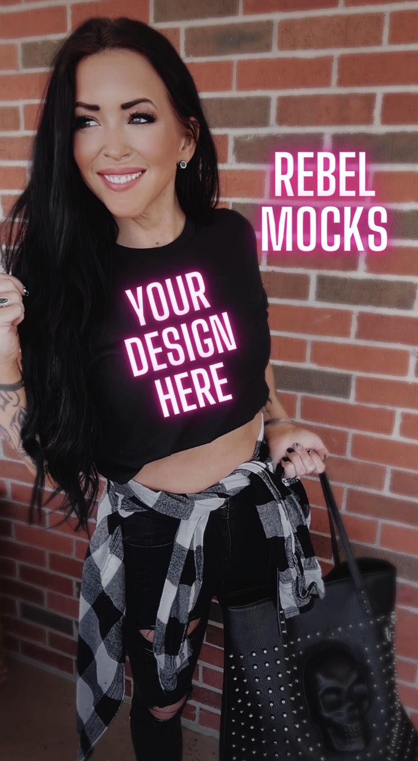 Rebel IRL MODEL MOCK EDGY AF Mock Up Black Tee