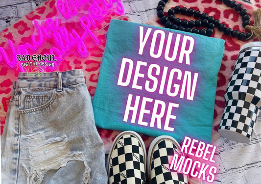 Chalky Mint CC Trendy Vibez Flat Lay Mock Up