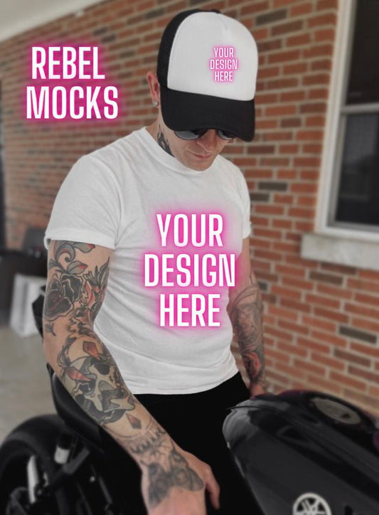 Mens White Tee Mock Bundle 3 MOCKS IRL Alternative Edgy