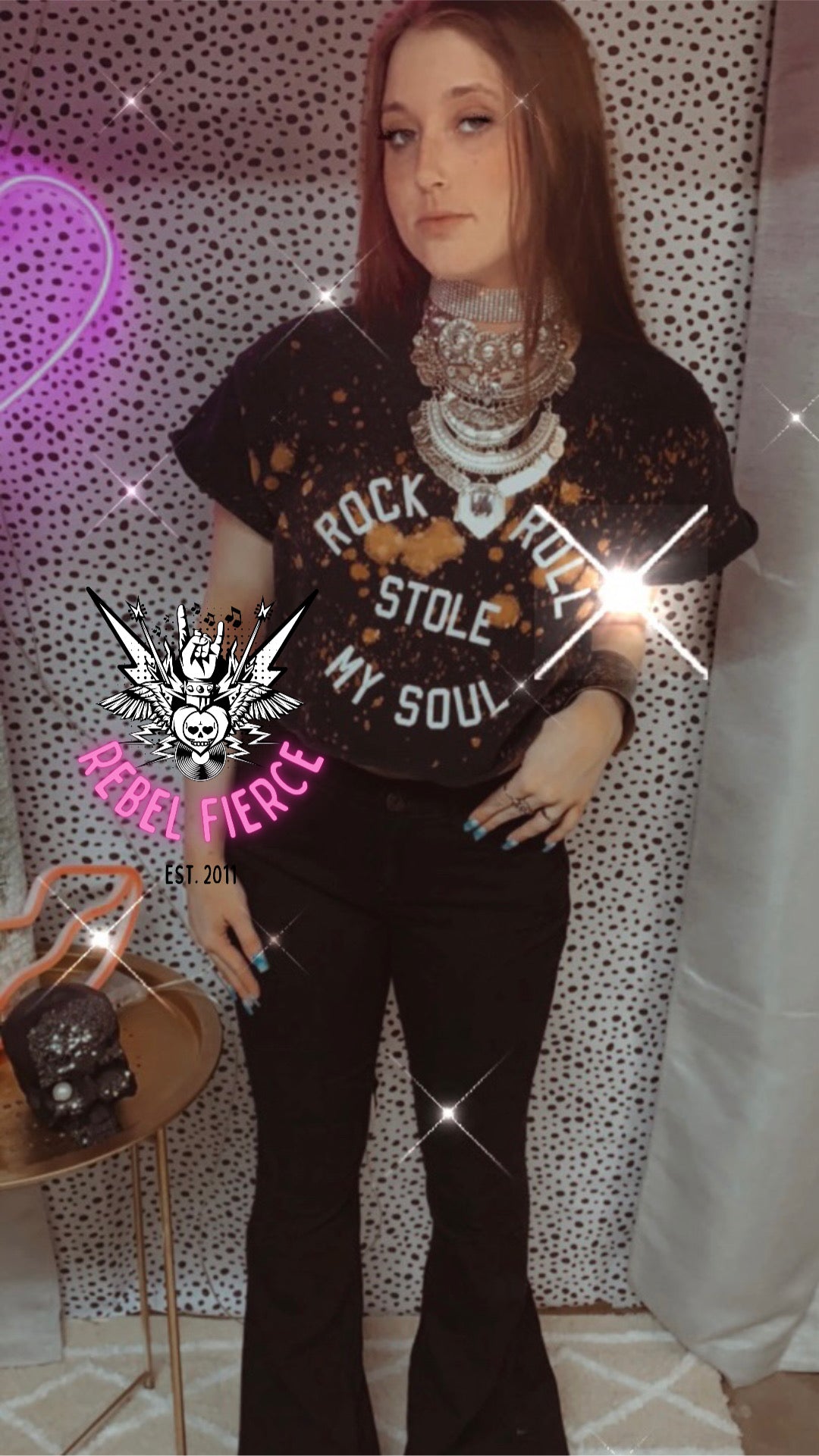 Rock N Roll Stole My Soul Acid Wash