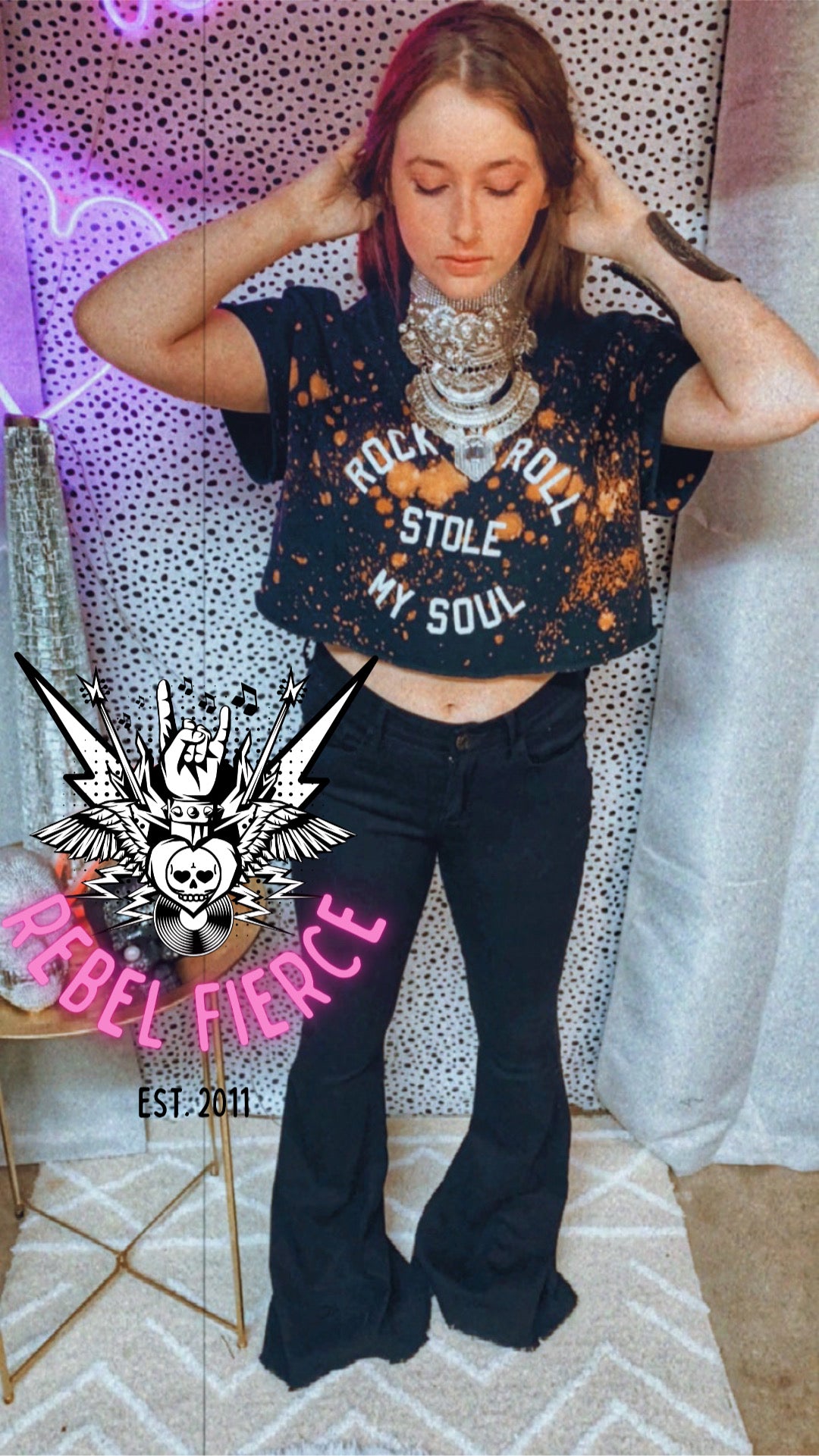 Rock N Roll Stole My Soul Acid Wash